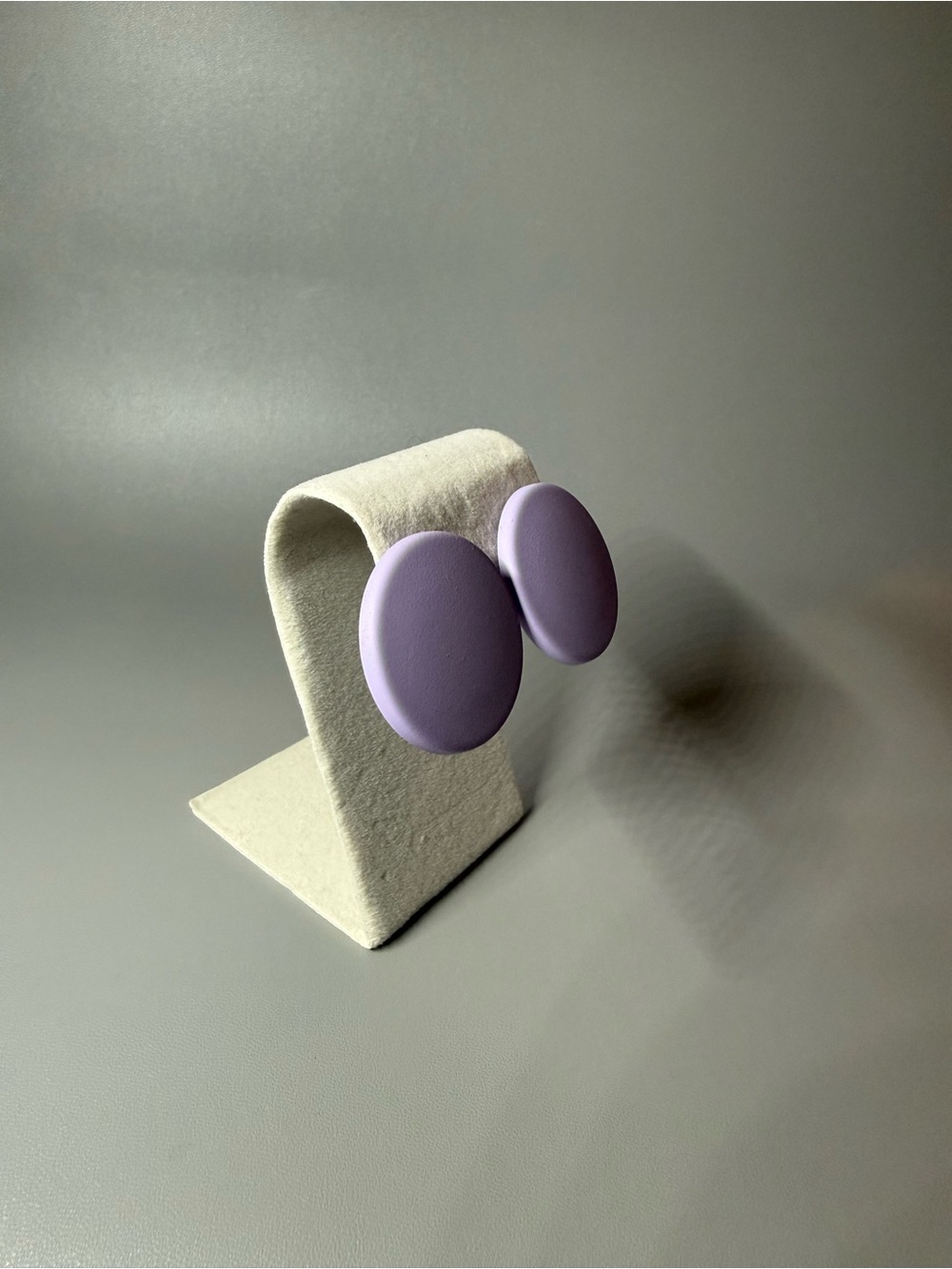 Lavender Round Disc Stud Earrings